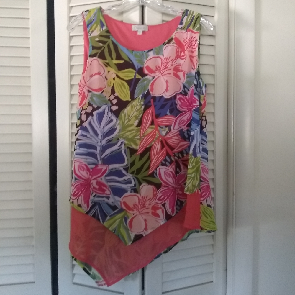 Chenault Asymptomatic Tropical Flowing Tank Top.